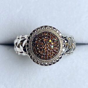 Affinity QVC Red Diamond Ring 1/4 cttw Sterling Silver Ring Size 8